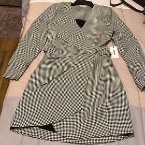 NWT Jason Wu Houndstooth Blazer Wrap Dress - Medium $375